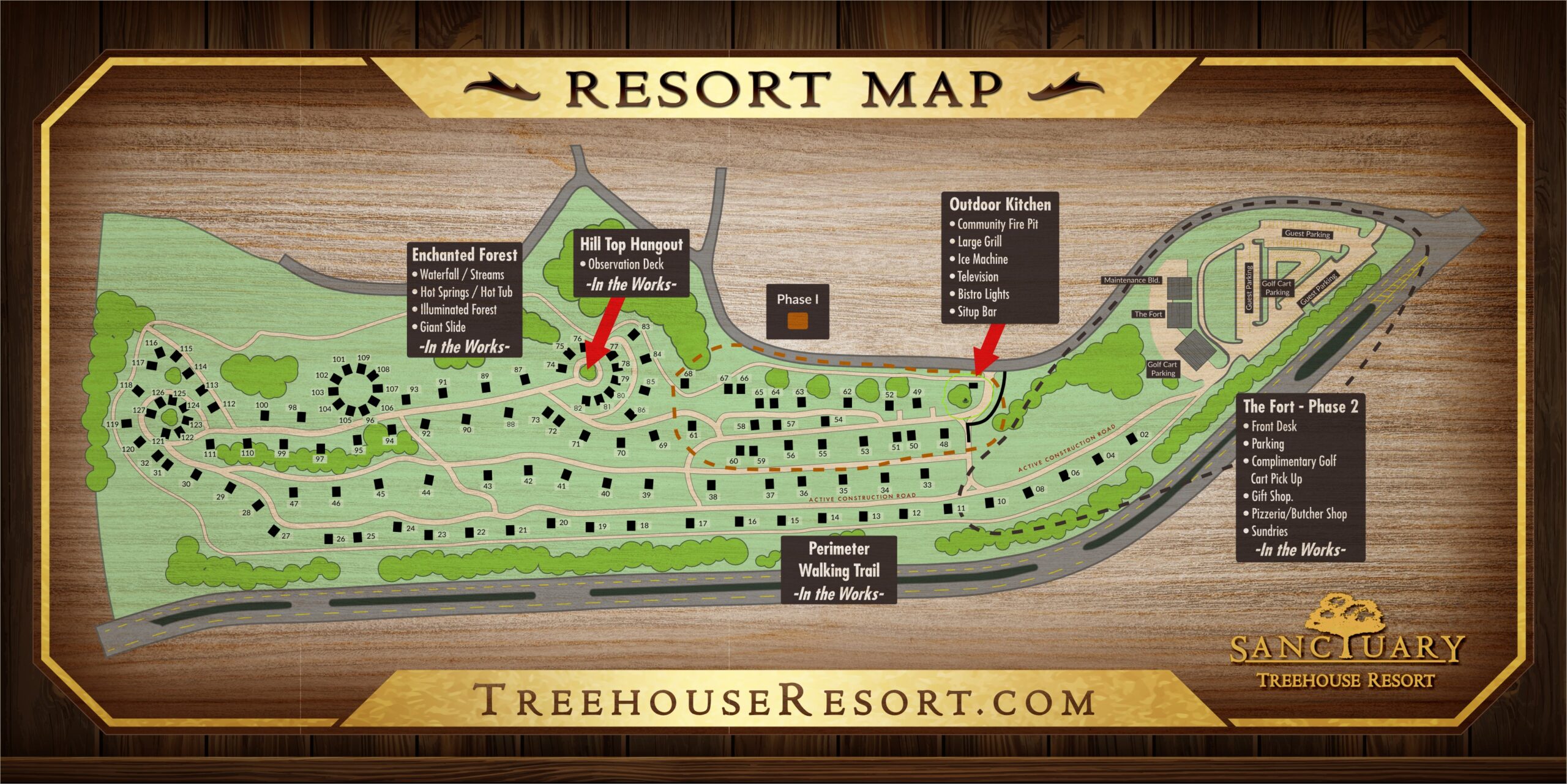 sanctuary treehouse resort map 